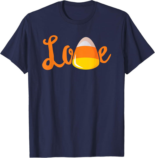 Love Candy Corn Halloween T-Shirt - T-Shirt | Navy