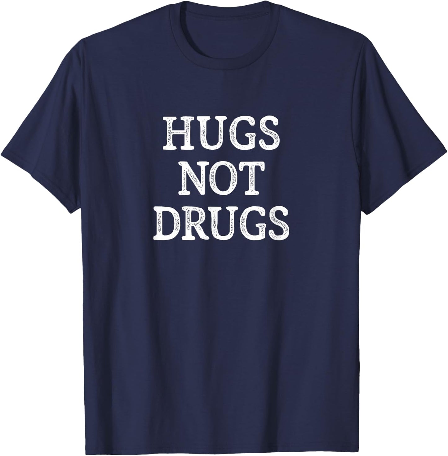 Hugs Not Drugs - Vintage Style T-Shirt - T-Shirt | Navy