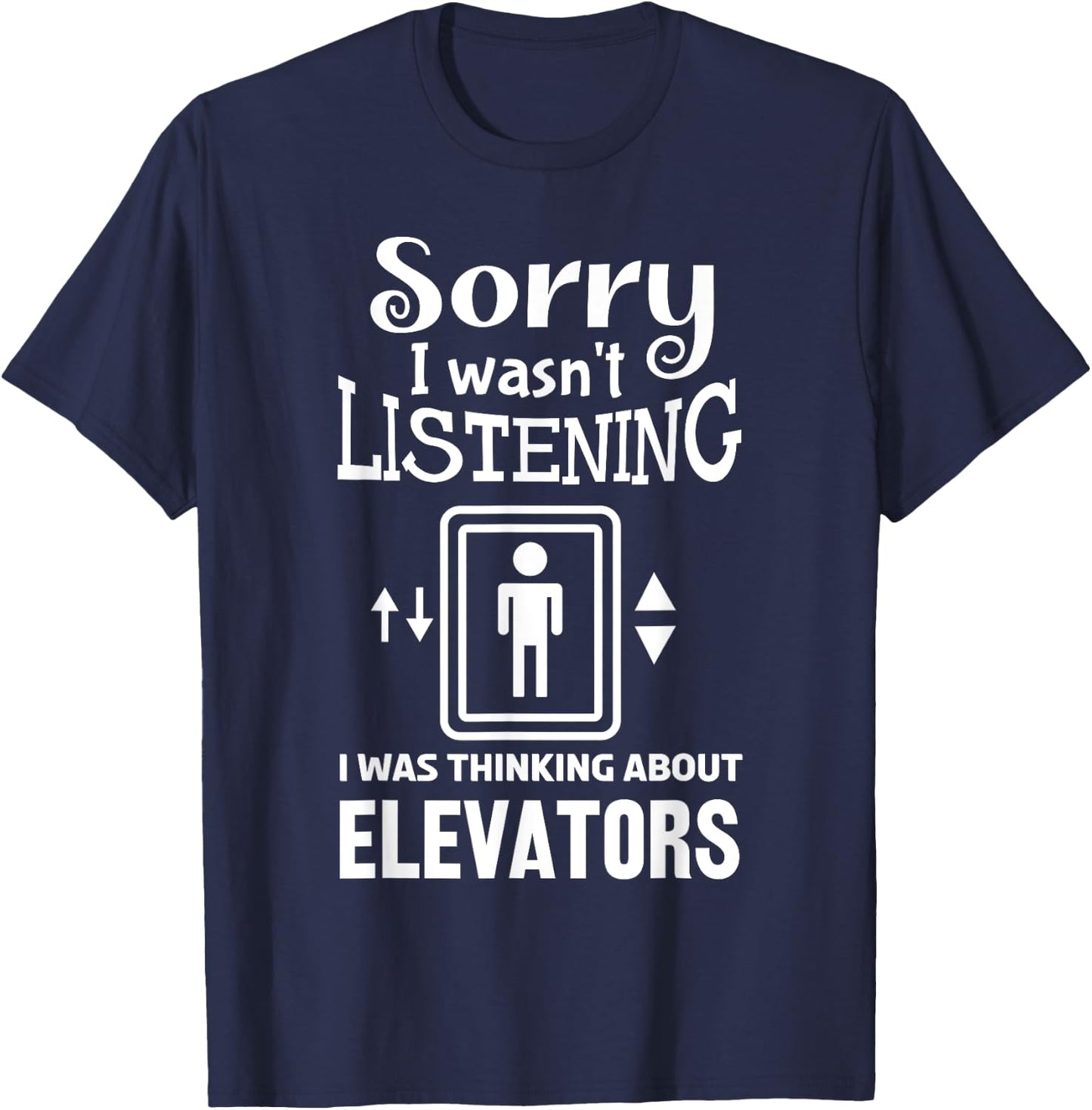 Funny Elevator Art Women Elevator Inspector Lover T-Shirt - T-Shirt | Navy
