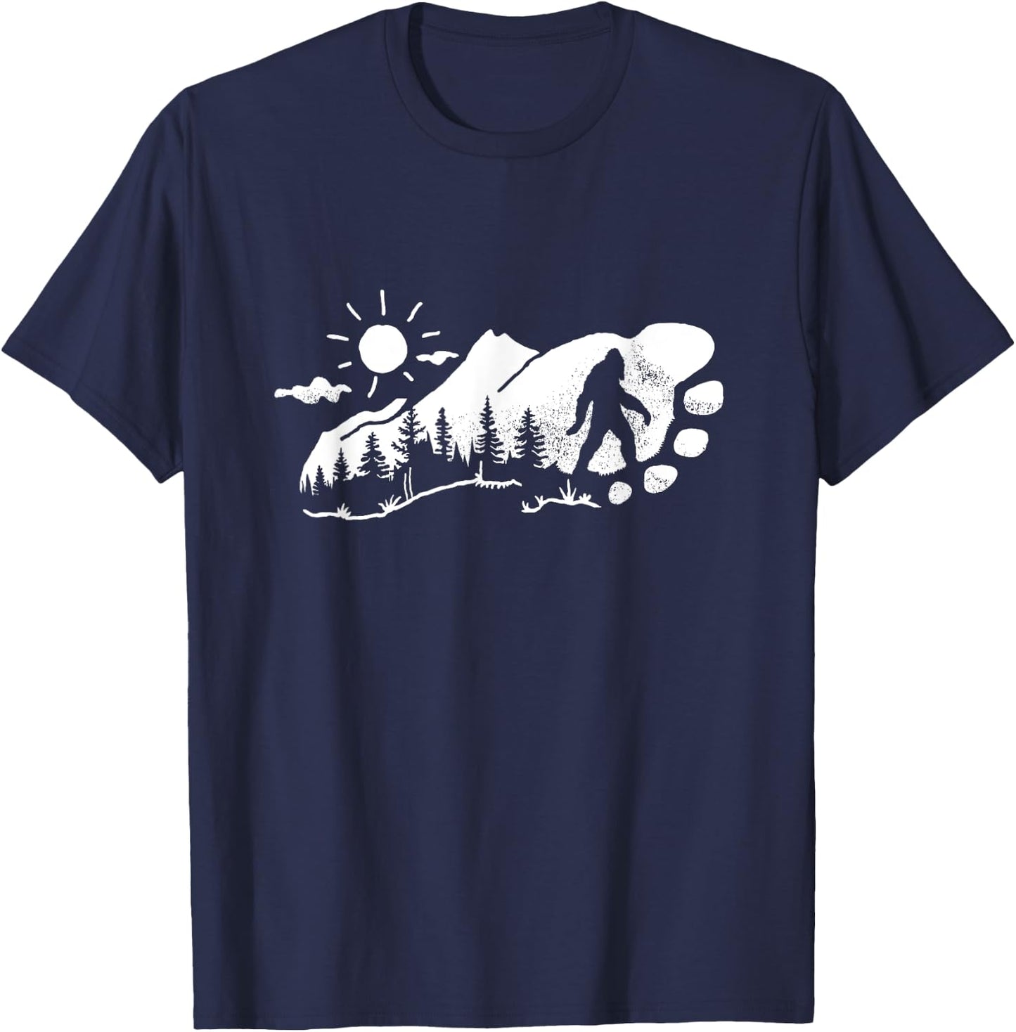 Bigfoot Footprint Graphic T-Shirt - T-Shirt | Navy