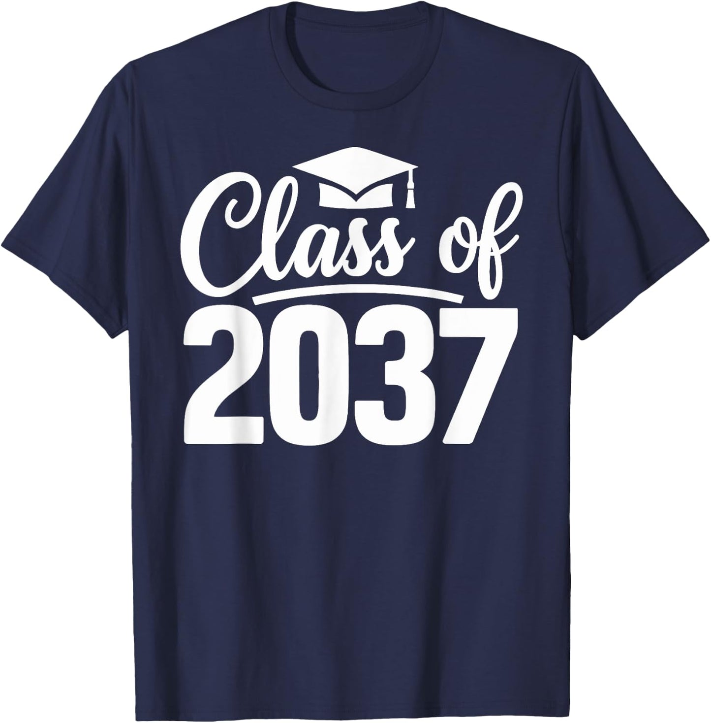Class of 2037 Grow with Me First Day of School Graduation T-Shirt - T-Shirt | Navy
