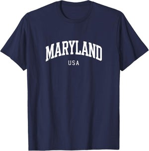 Maryland USA - College Style Vacation Souvenir Fan T-Shirt - T-Shirt | Navy