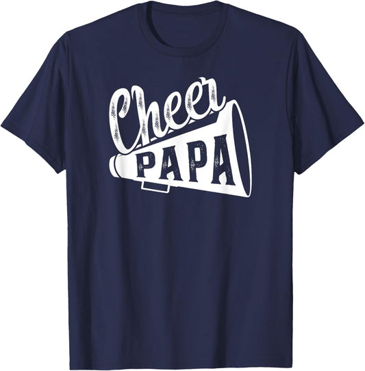 Cheer Papa Of A Cheerleader Papa Cheerleading Papa T-Shirt - T-Shirt | Navy