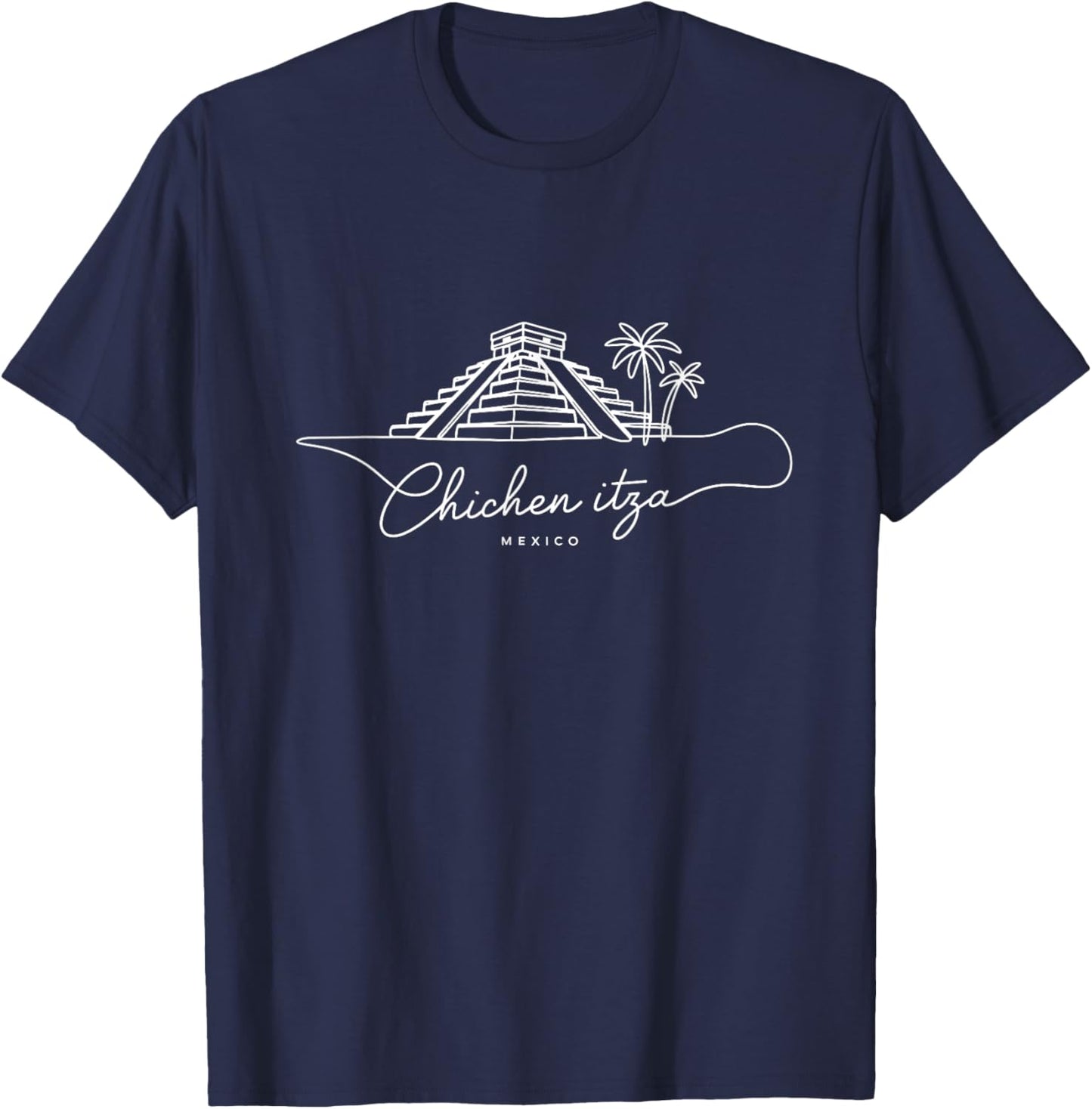Chichen Itza Mexico Signature Heart Art - Yucatán Souvenir T-Shirt - T-Shirt | Navy