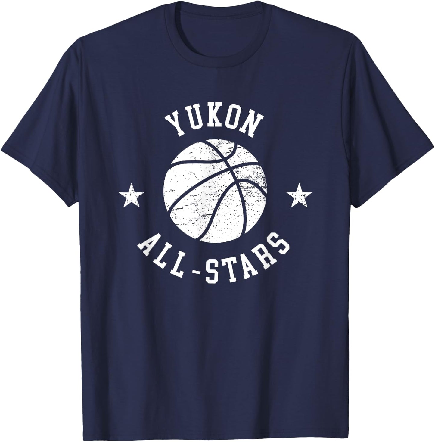 Yukon Vintage All-Stars Retro 80s Basketball T-Shirt - T-Shirt | Navy