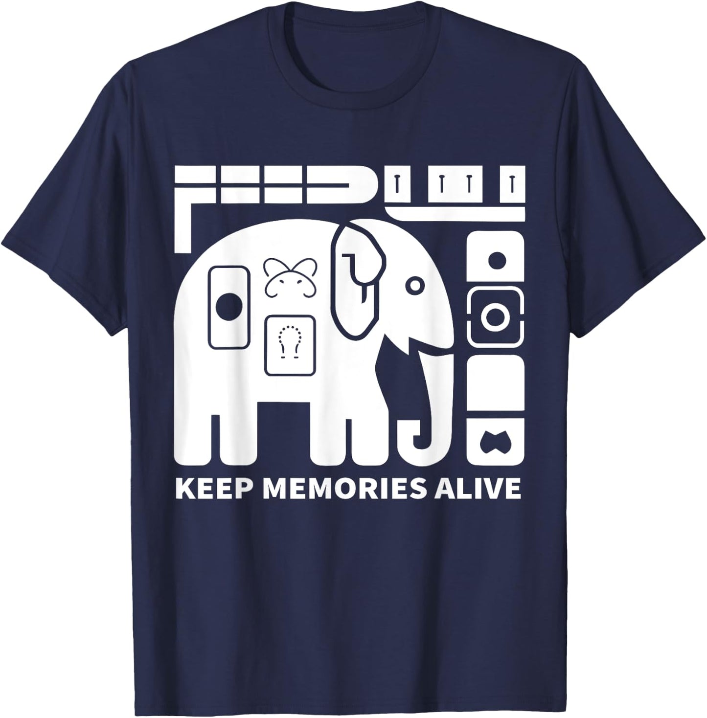 Keep Memories Alive Elephant Alzheimer's Awareness Purple T-Shirt - T-Shirt | Navy