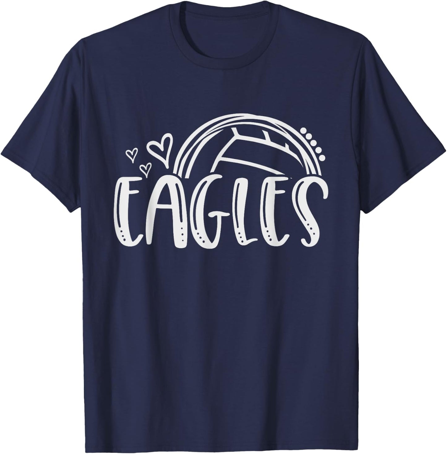 Volleyball Eagle School Sports Fan Team Spirit T-Shirt - T-Shirt | Navy