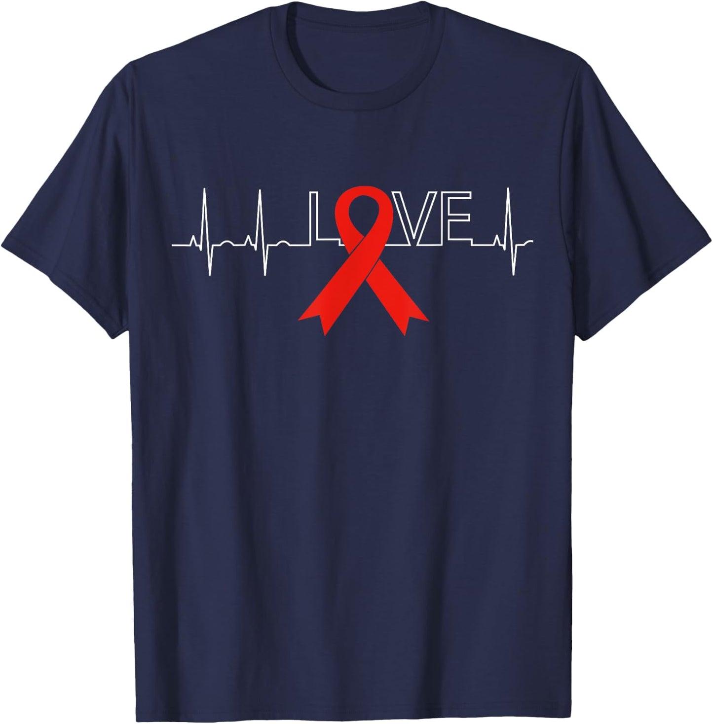 LOVE | HIV Awareness Month Shirts | AIDS Awareness T-Shirt - T-Shirt | Navy