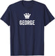 George the King / Crown & Name Design Called George T-Shirt - T-Shirt | Navy