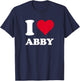 Red Heart I Love Abby T-Shirt - T-Shirt | Navy