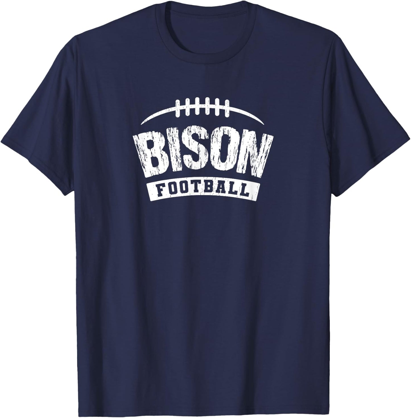 Bison Hazen Football Distressed HS T-Shirt - T-Shirt | Navy