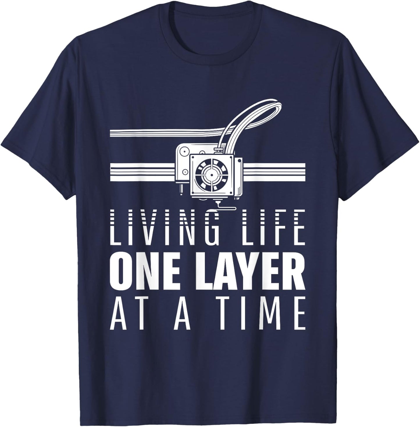 Funny 3D Print Printer Geeks Filament Printing Machine Lover T-Shirt - T-Shirt | Navy