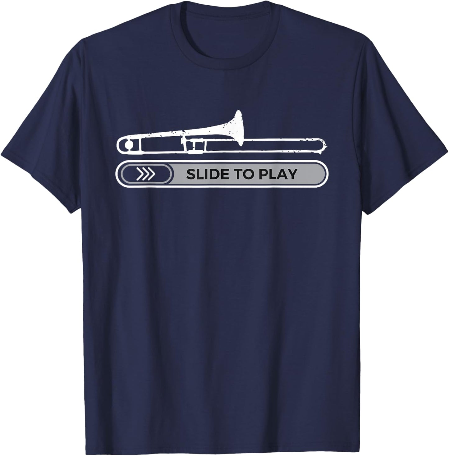 Slide To Play - Trombonist Trombone Player Marching Band T-Shirt - T-Shirt | Navy