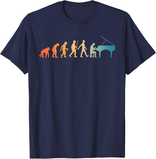 Funny Piano Player Design Women Pianist Piano Lover T-Shirt - T-Shirt | Navy