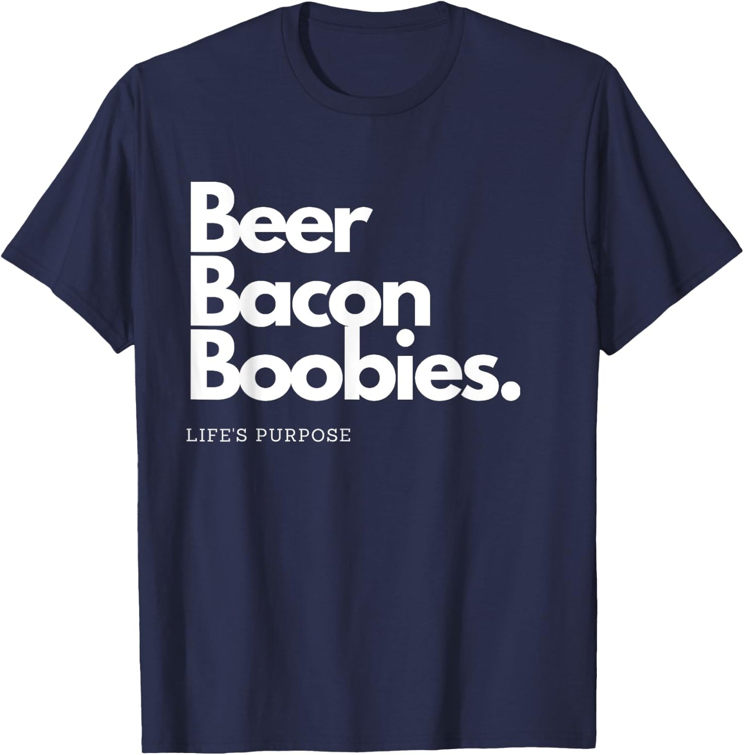 Beer Bacon Boobies T-Shirt - T-Shirt | Navy