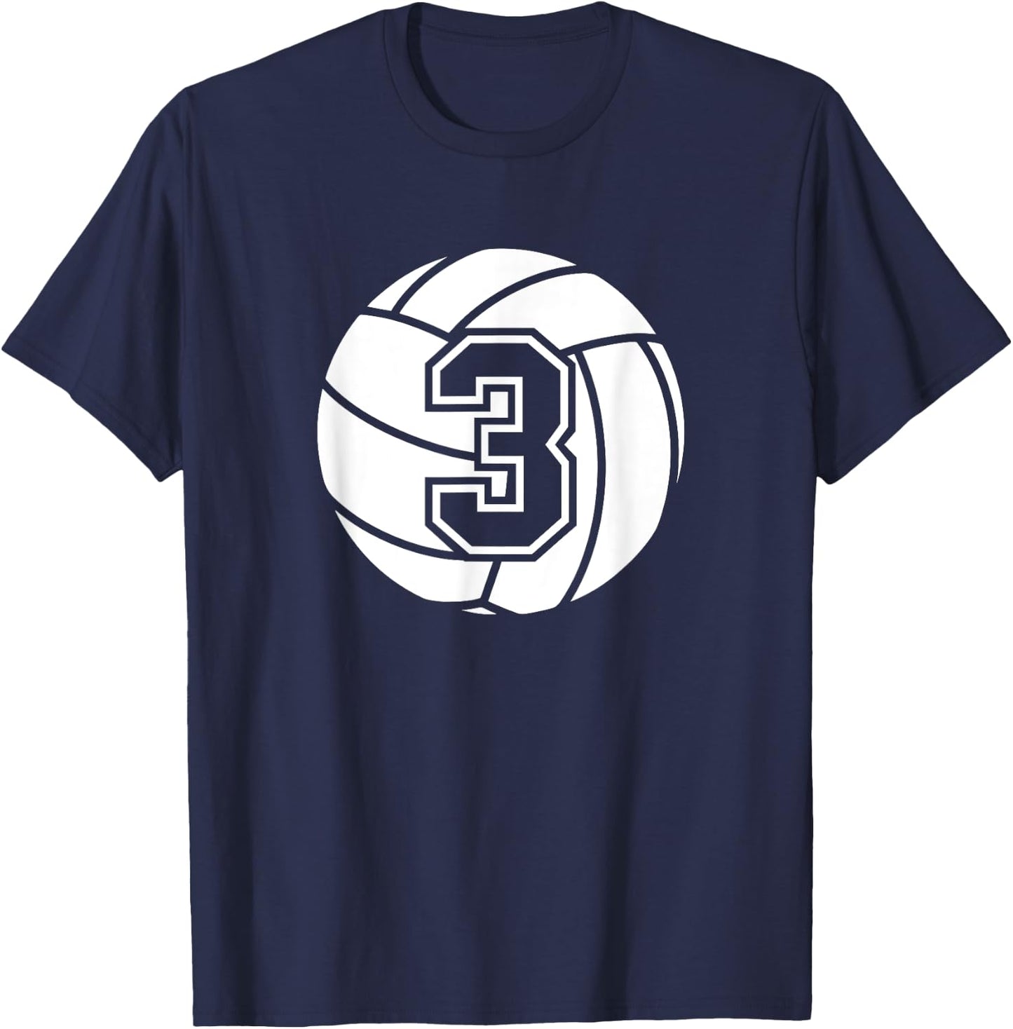 Volleyball Player #3 Volleyball Mom Dad Jersey Number 3 T-Shirt - T-Shirt | Navy