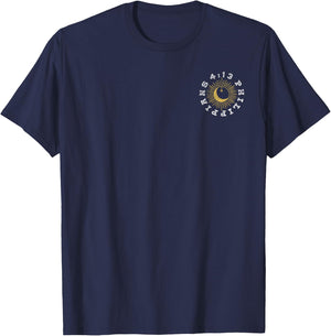 Trendy Philippines 4:13 Sun & Moon Front & Back T-Shirt - T-Shirt | Navy