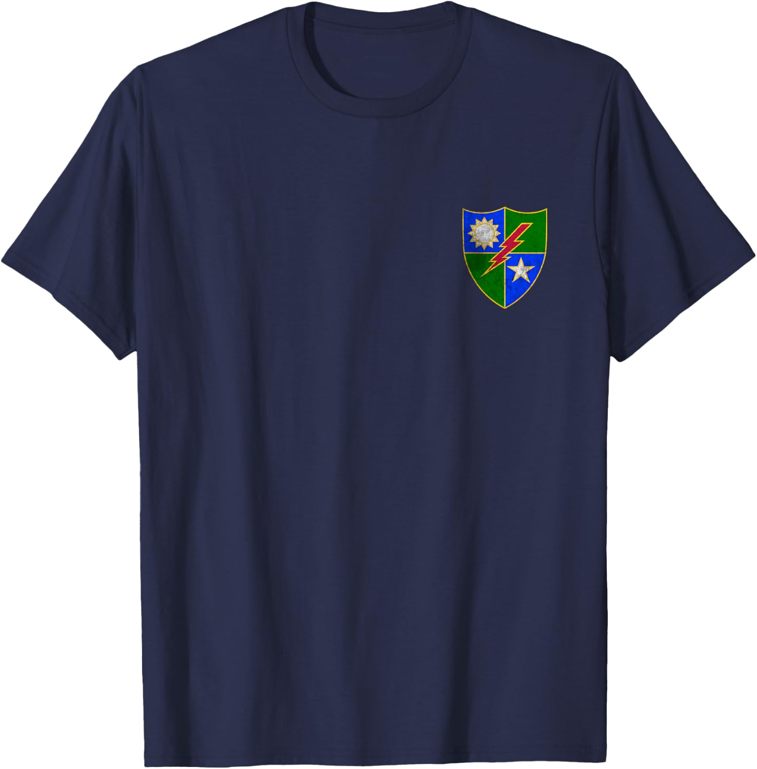 75th Ranger Regiment DUI Distressed Logo Airborne Rangers T-Shirt - T-Shirt | Navy