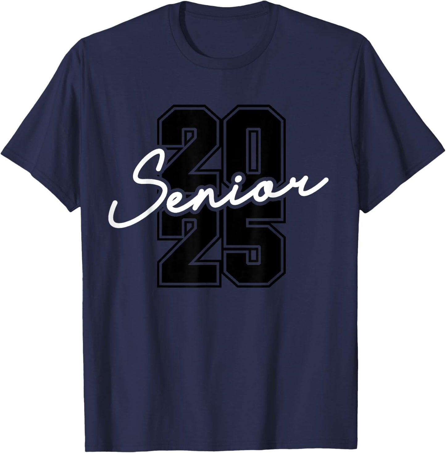 Class of 2025 Senior High School College Graduation White T-Shirt - T-Shirt | Navy