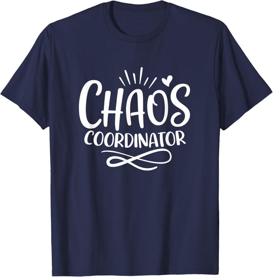 Chaos Coordinator Mom & Daughter Son Mommy & Me Matching T-Shirt - T-Shirt | Navy