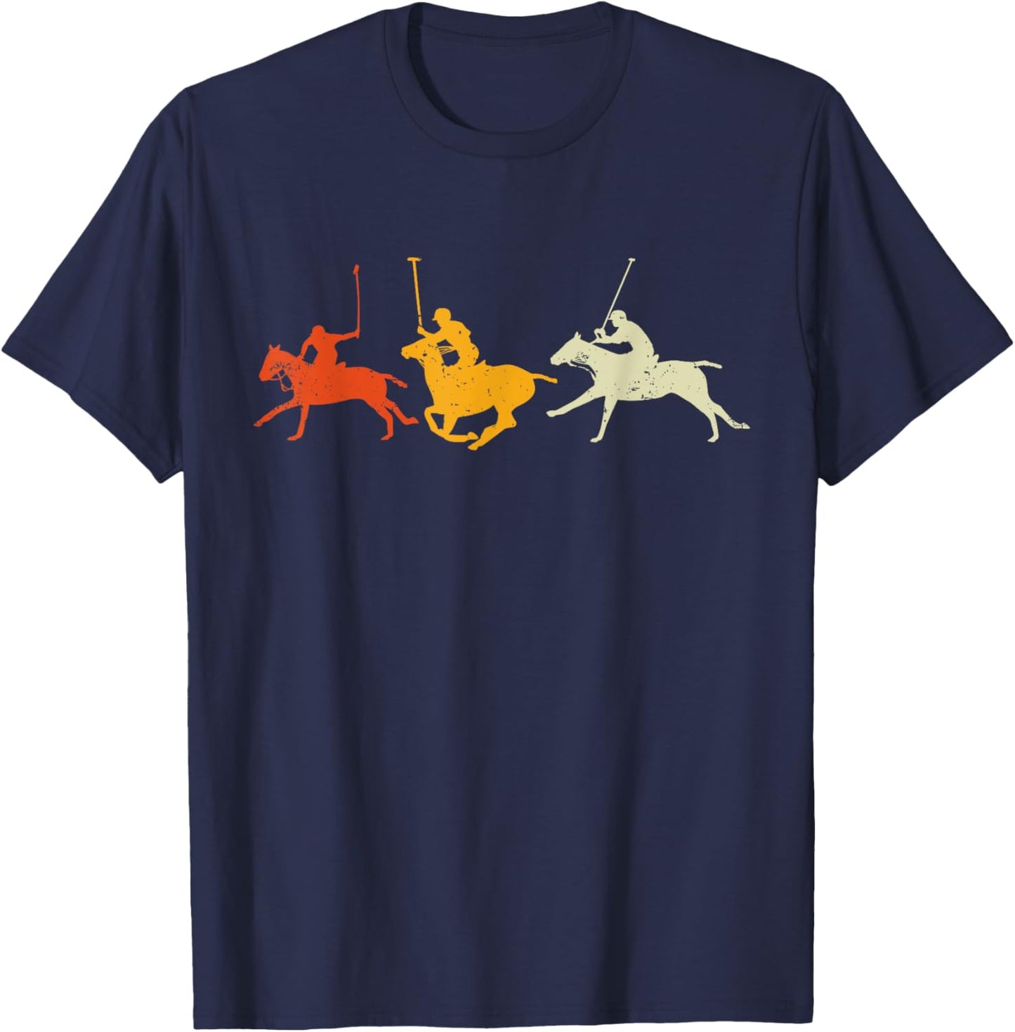 Polo Players Horseback Riding Horse Equestrian Sports T-Shirt - T-Shirt | Navy
