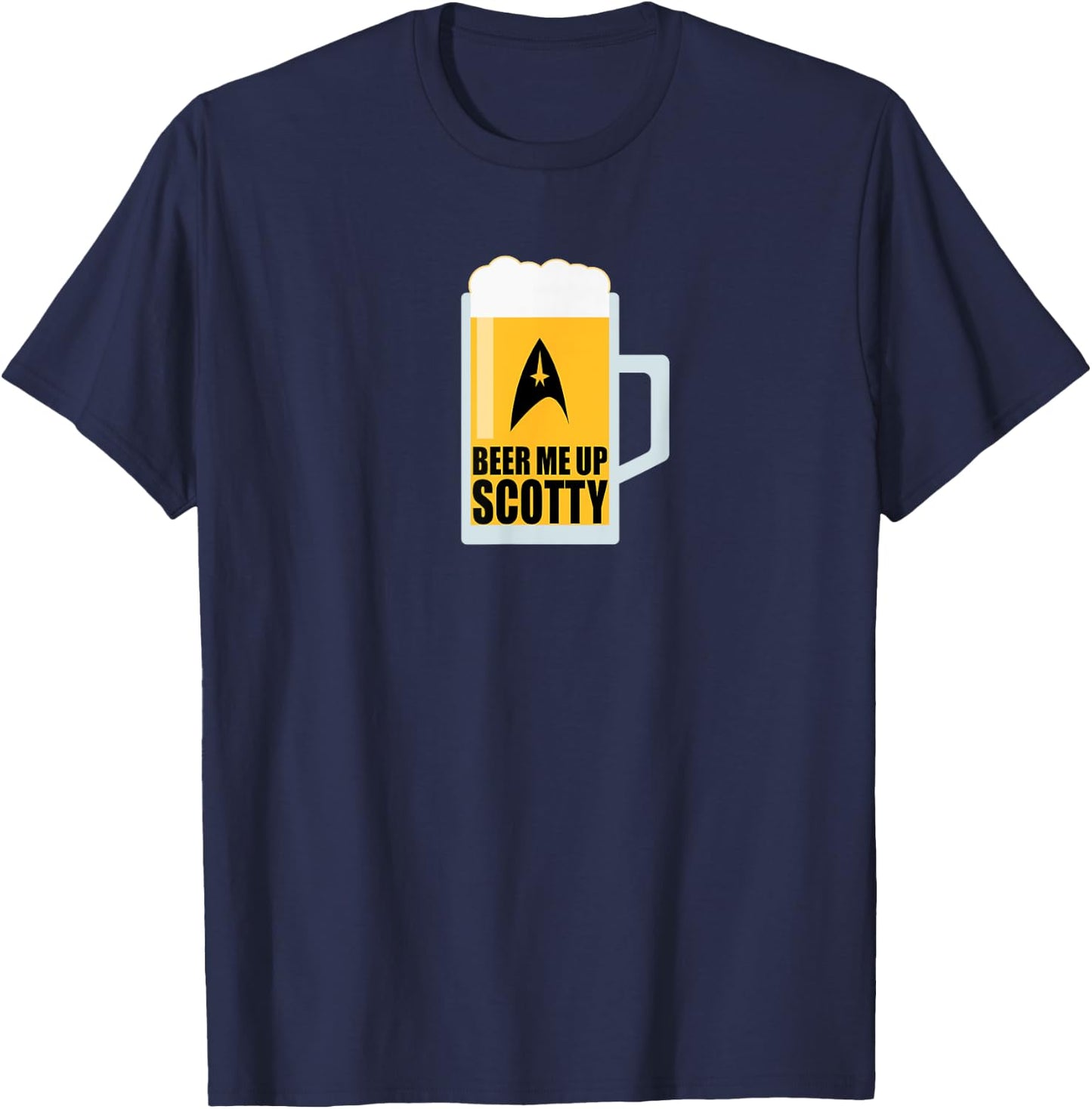 Beer Me Up Scotty, Sci-Fi Lovers Vintage TV Beer Me Up Beer T-Shirt - T-Shirt | Navy
