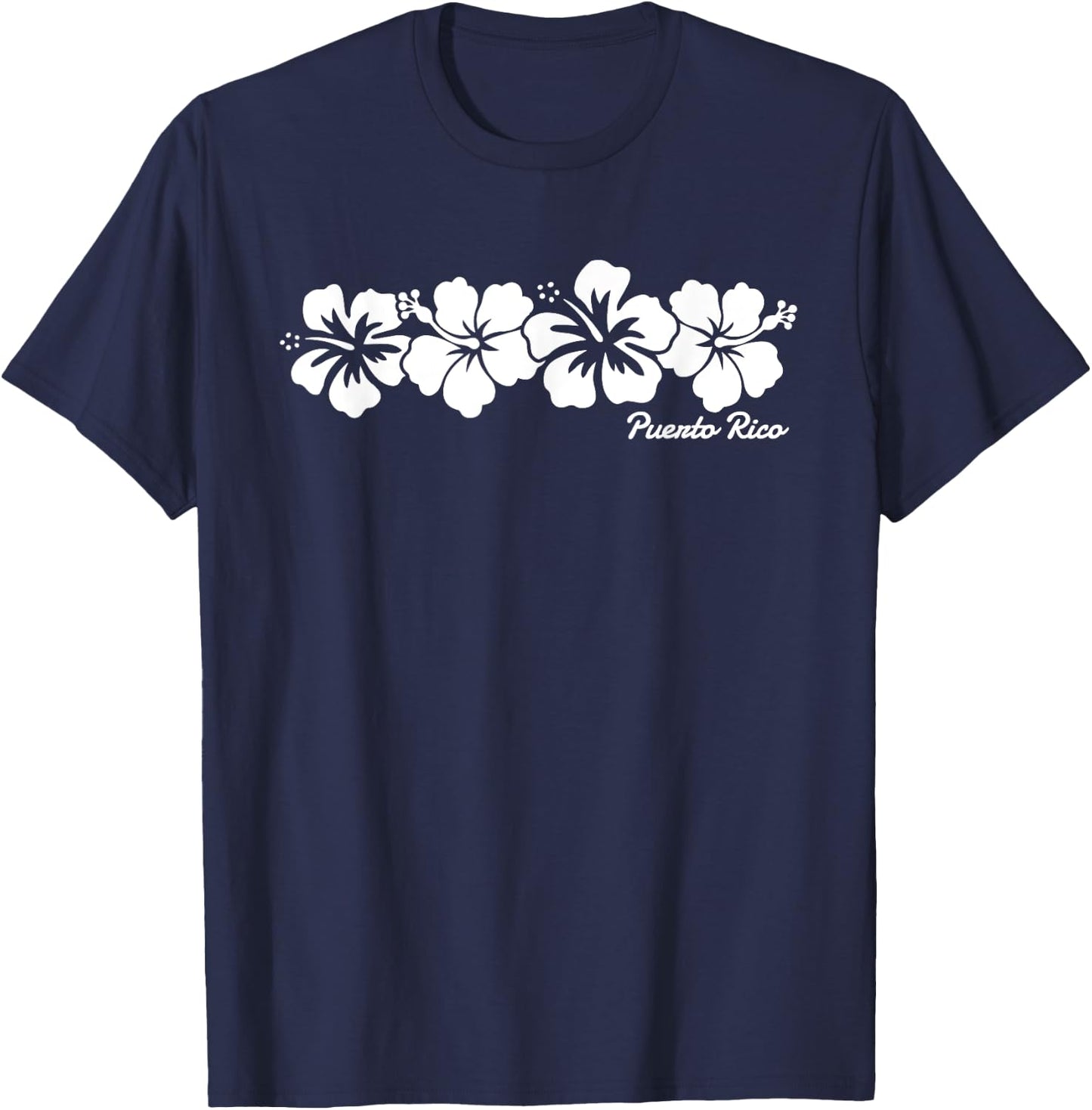 Puerto Rico Hibiscus Flower Boys Girls Vacation Souvenir T-Shirt - T-Shirt | Navy