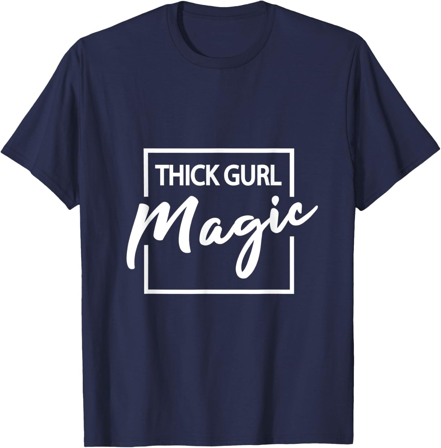Thick Girl Magic Plus Size Cute Graphic T-Shirt - T-Shirt | Navy