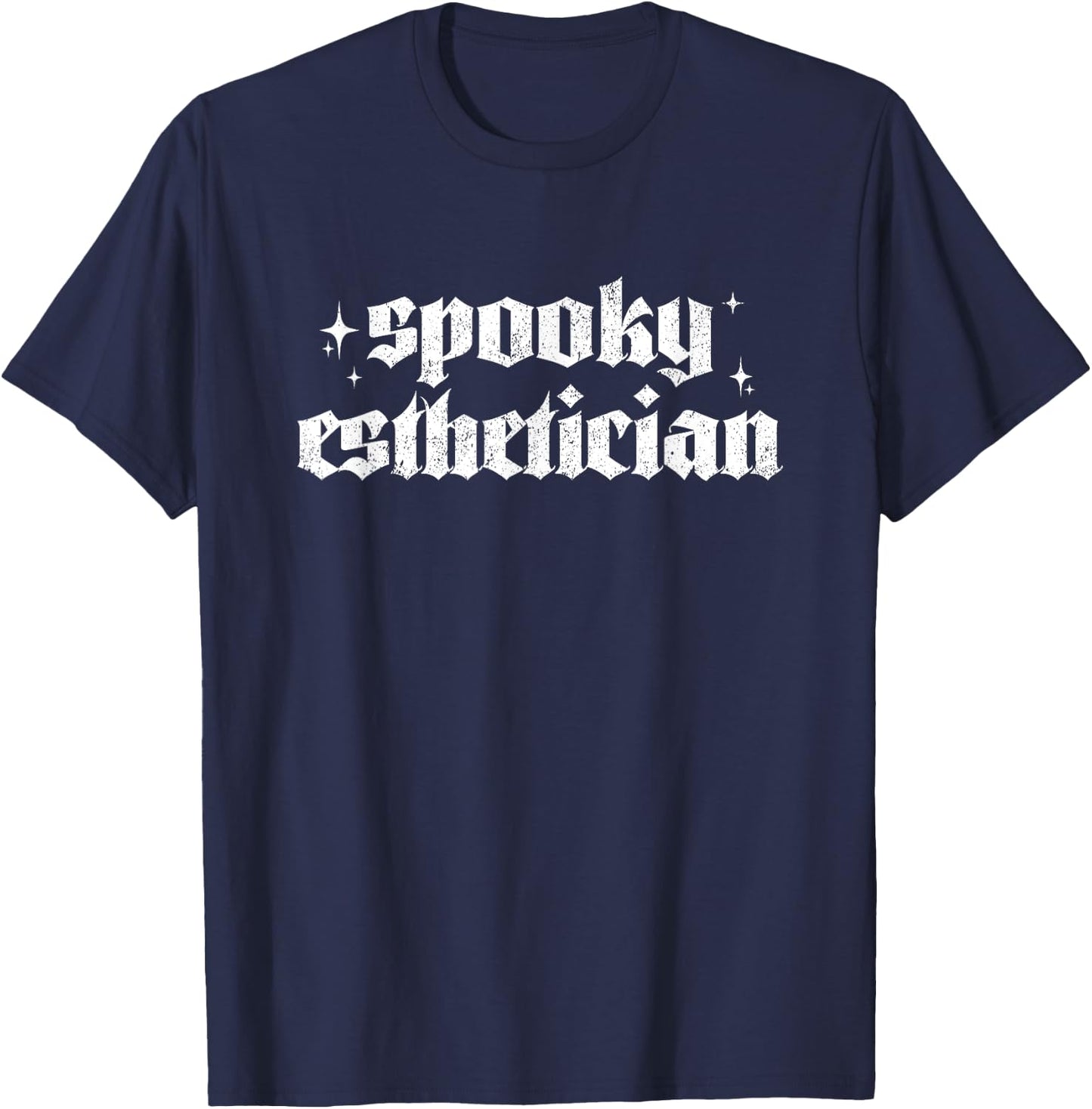 Vintage Spooky Esthetician Halloween Esthetician T-Shirt - T-Shirt | Navy