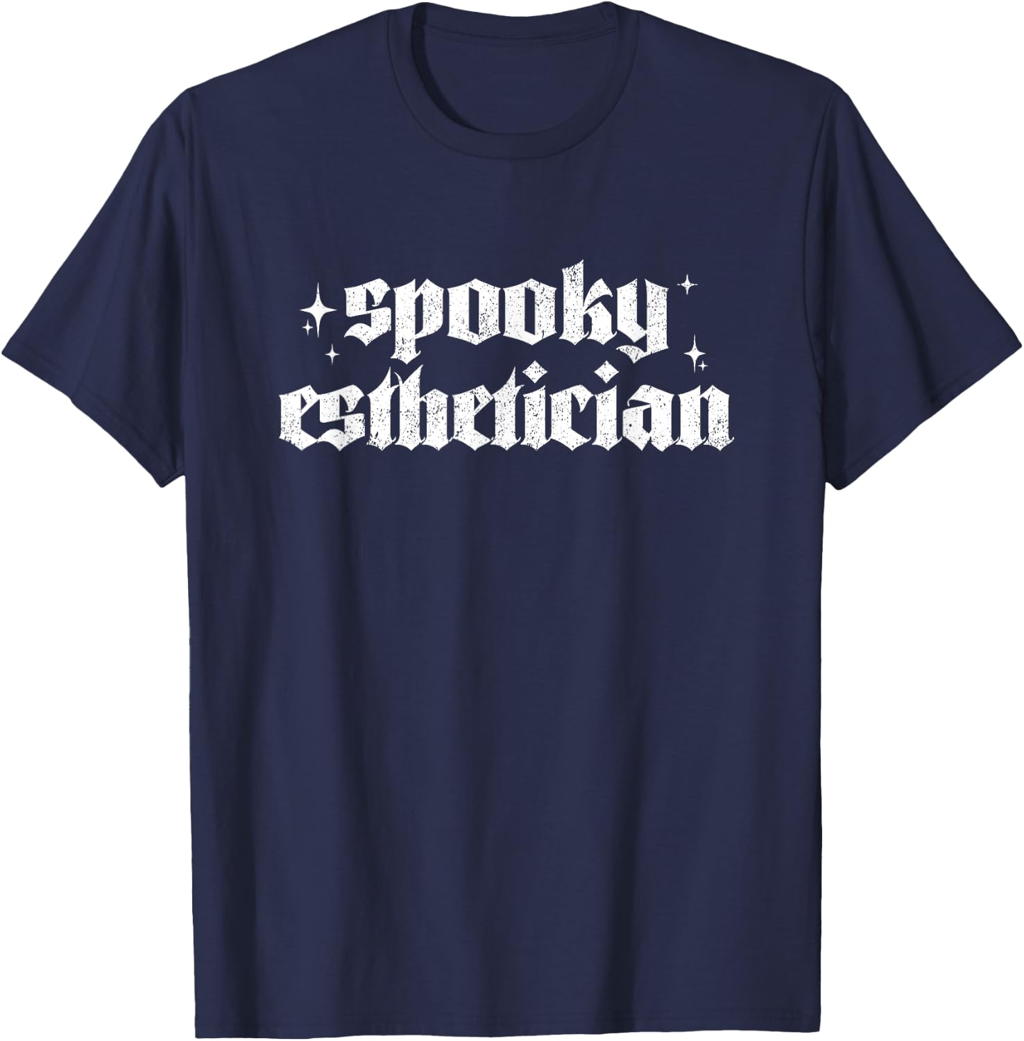 Vintage Spooky Esthetician Halloween Esthetician T-Shirt - T-Shirt | Navy