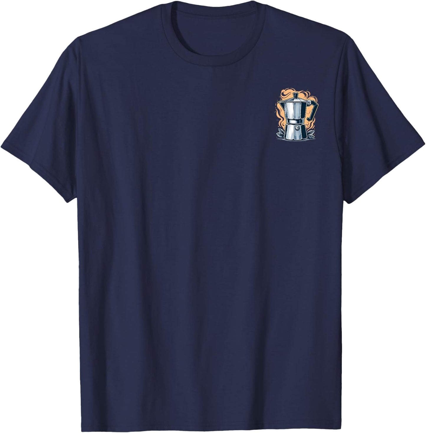 Classic Moka Pot Retro Coffee Minimalist T-Shirt - T-Shirt | Navy