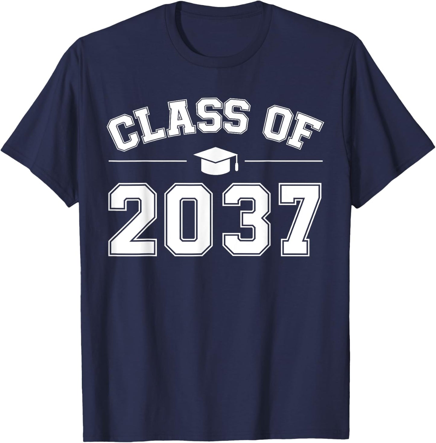 Class of 2037 Grow With Me First Day of School Graduation T-Shirt - T-Shirt | Navy