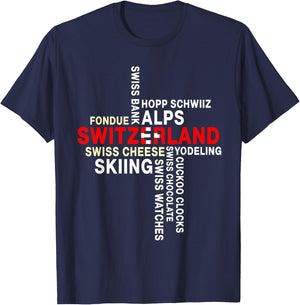 Switzerland National Day Swiss Culture Swiss Flag T-Shirt - T-Shirt | Navy