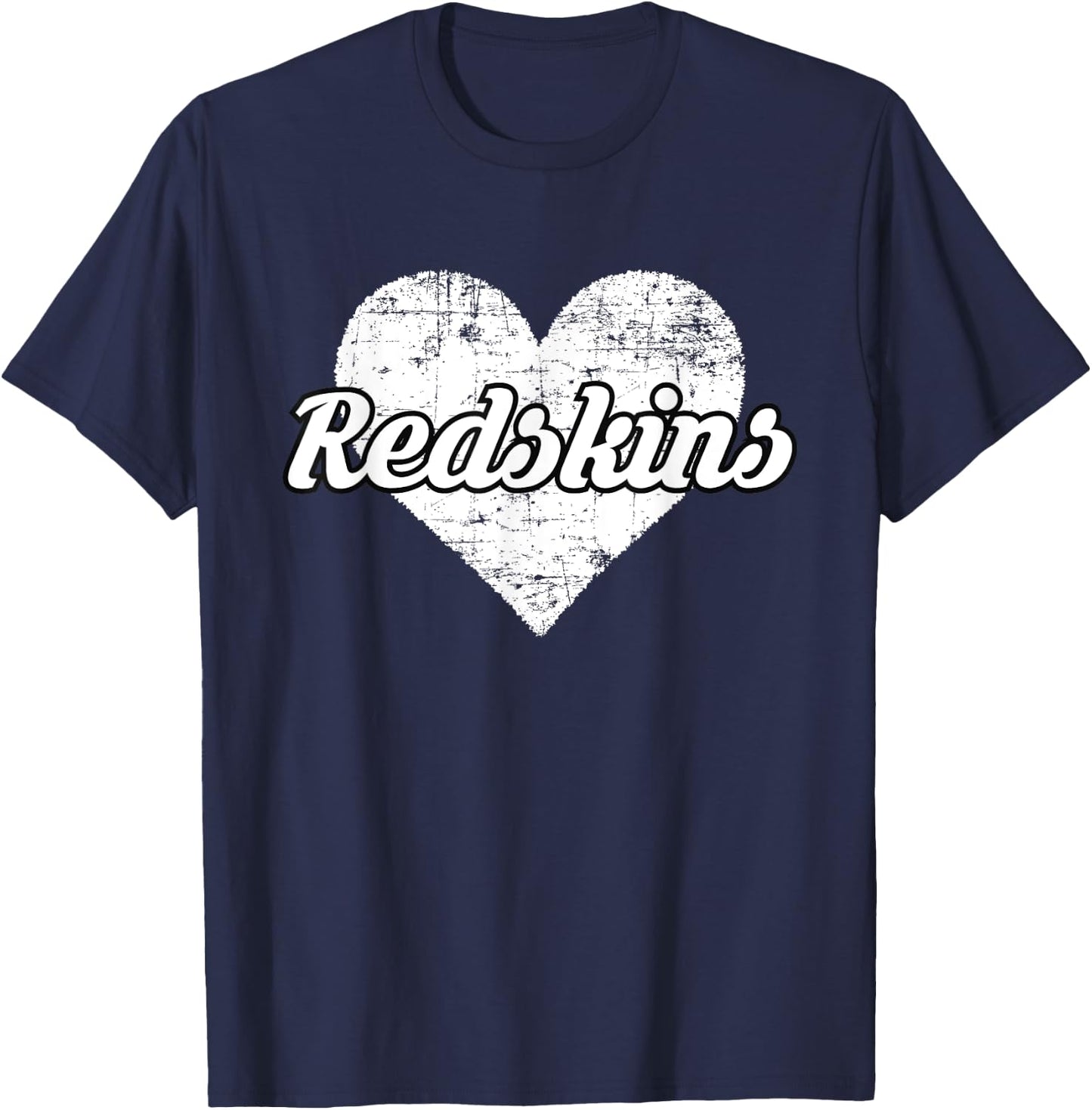 Redskins Over Distressed Heart Goshen T-Shirt - T-Shirt | Navy