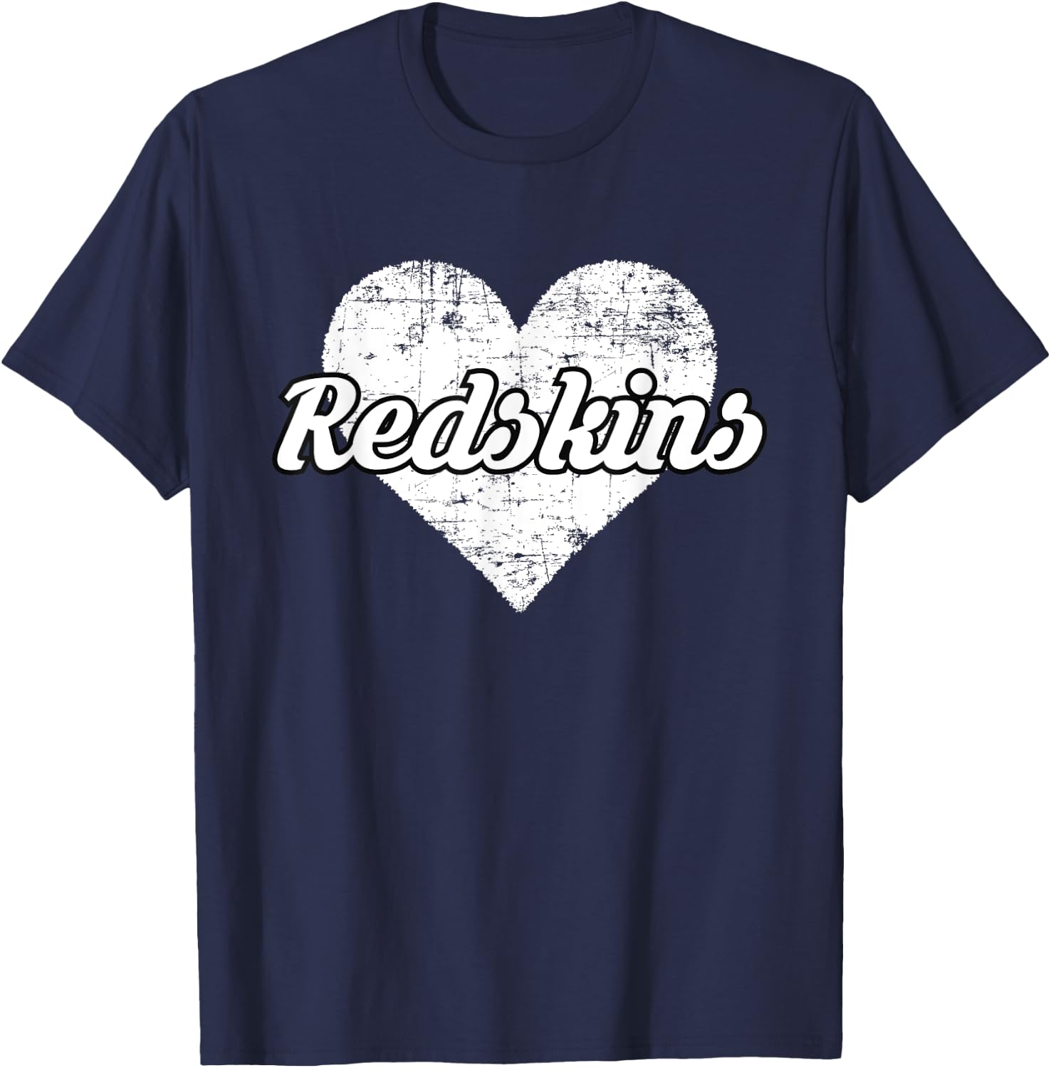 Redskins Over Distressed Heart Goshen T-Shirt - T-Shirt | Navy