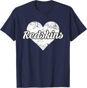 Redskins Over Distressed Heart Goshen T-Shirt - T-Shirt | Navy