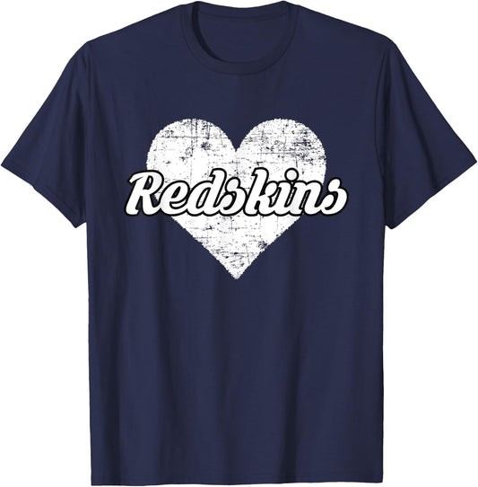 Redskins Over Distressed Heart Goshen T-Shirt - T-Shirt | Navy