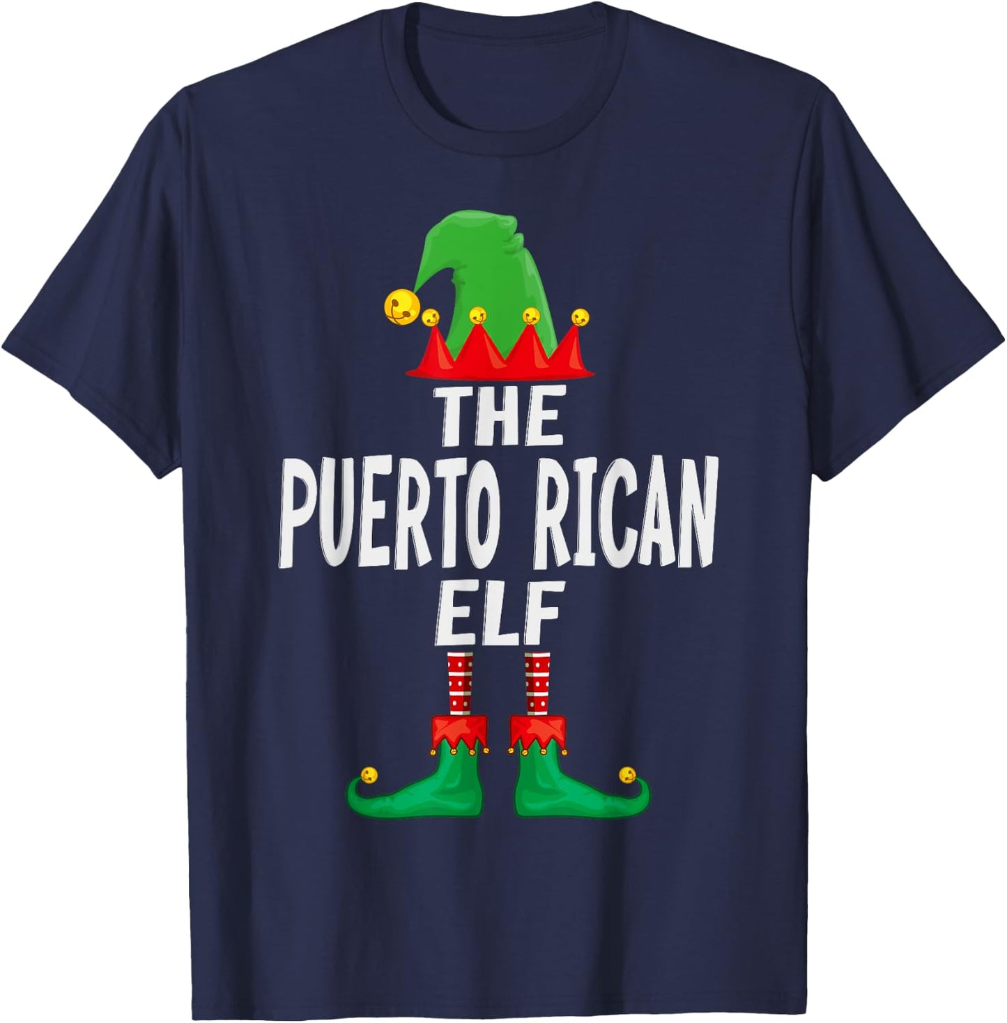 The Puerto Rican Elf Matching Family Christmas T-Shirt - T-Shirt | Navy