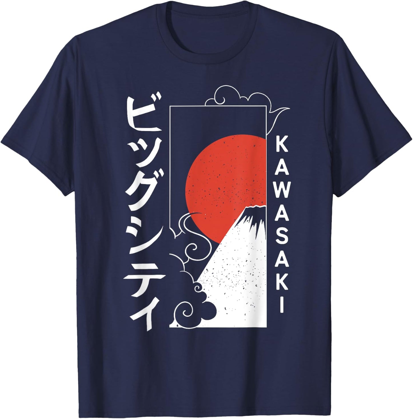 Kawasaki City 90s Retro Japan Aesthetics 80s Kawasaki T-Shirt - T-Shirt | Navy