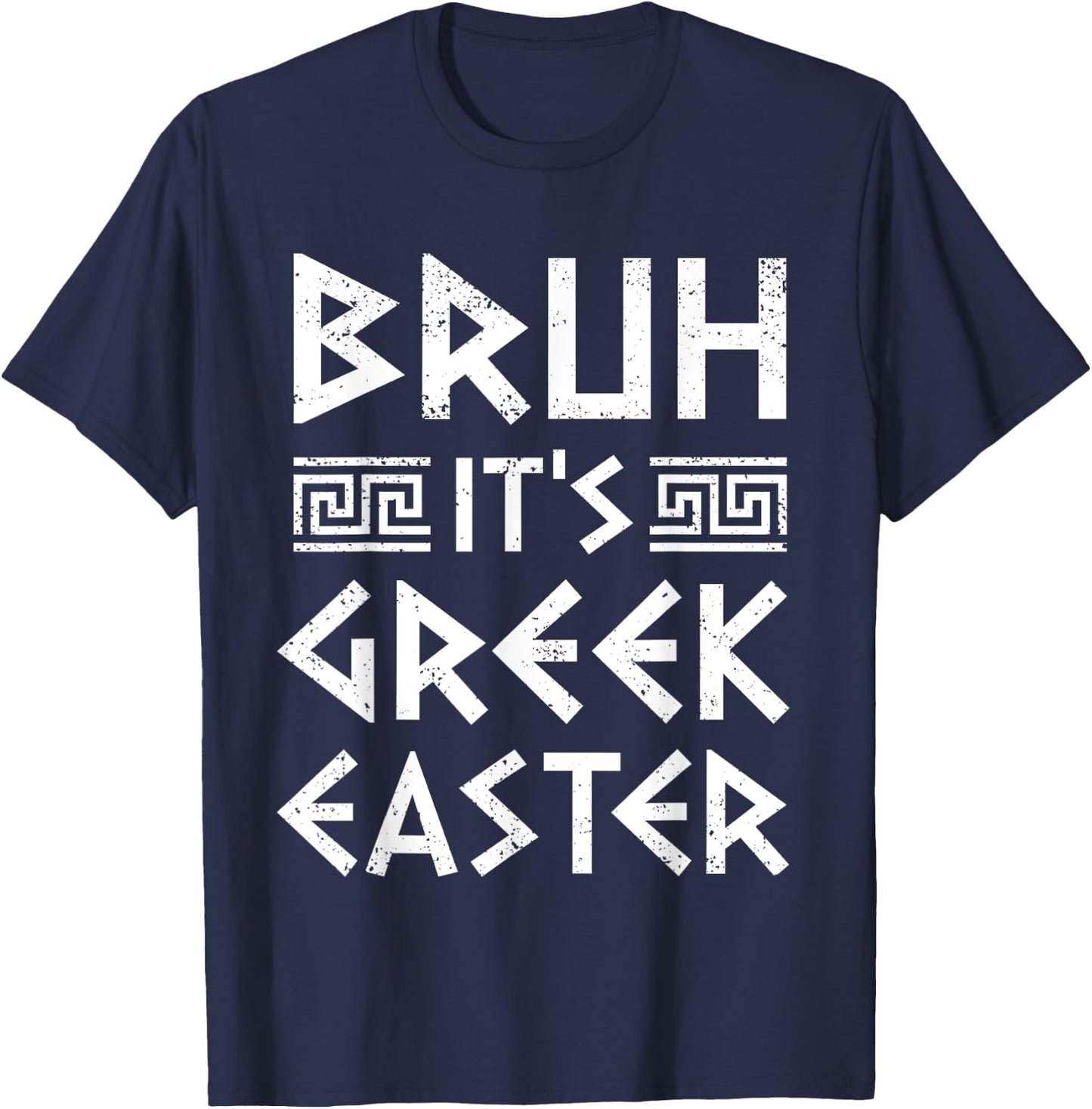 Bruh It's Greek Easter Funny Orthodox Greek Easter Kids T-Shirt - T-Shirt | Navy