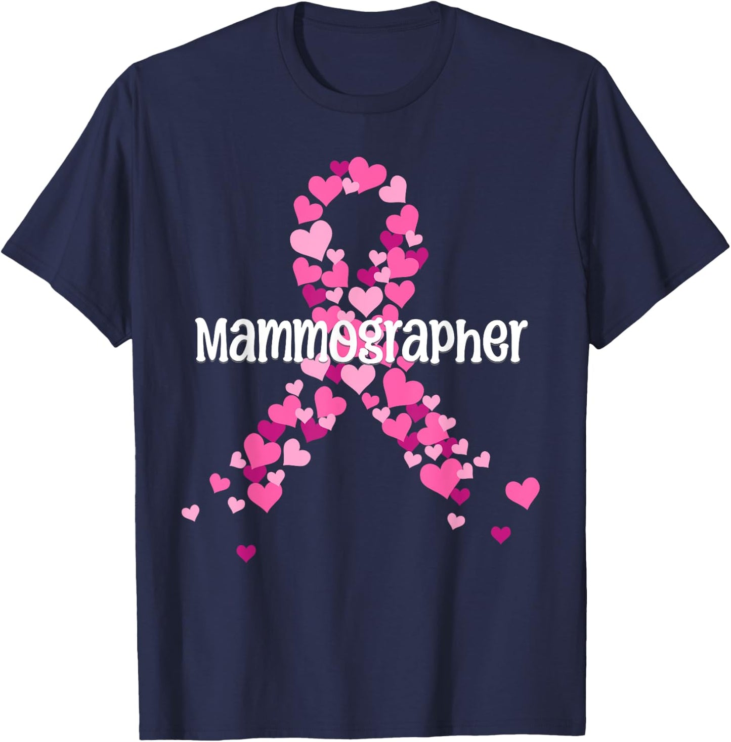 Mammographer Pink Ribbon T-Shirt - T-Shirt | Navy