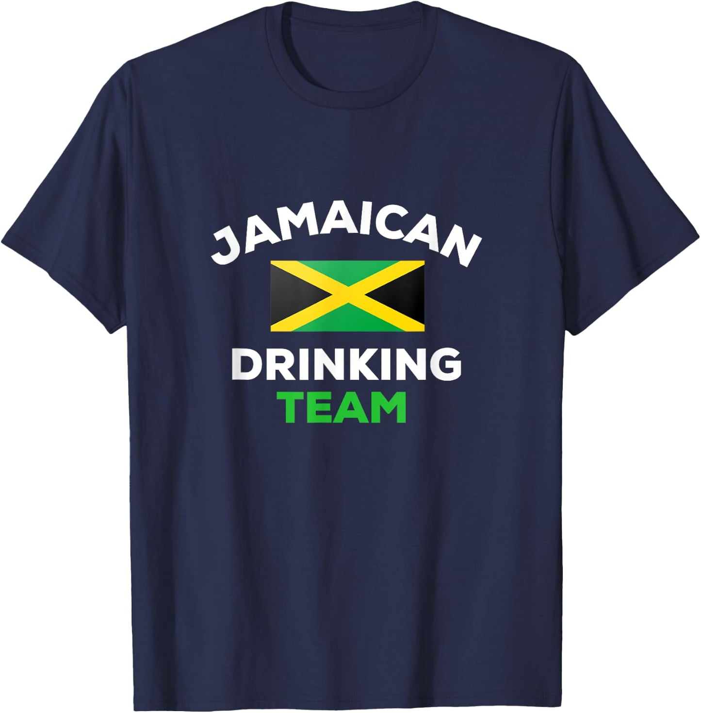 Jamaica Drinking Team Funny Jamaican Flag Beer Party T-Shirt - T-Shirt | Navy