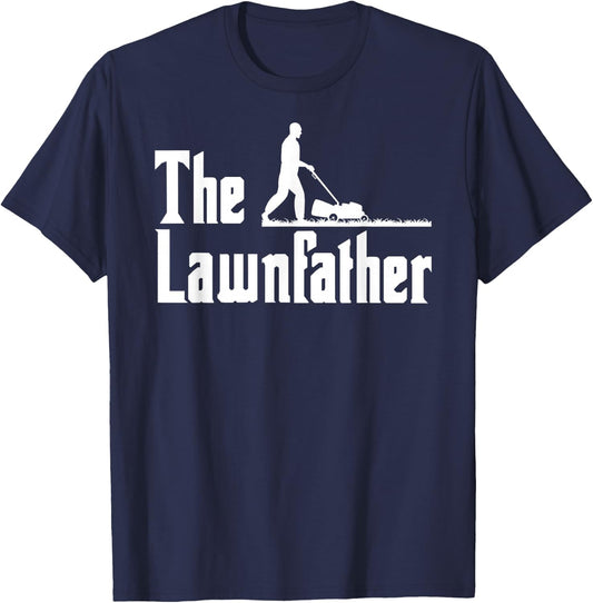 The Lawnfather Dad Father's Day Lawn Dad Mower Funny T-Shirt - T-Shirt | Navy