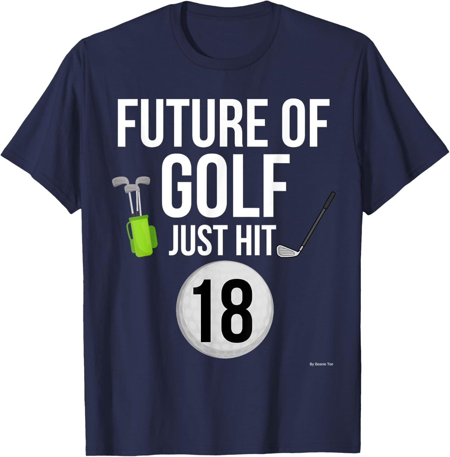 18th Birthday Golf T Shirt 18 Year Old Birthday Gift T-Shirt - T-Shirt | Navy