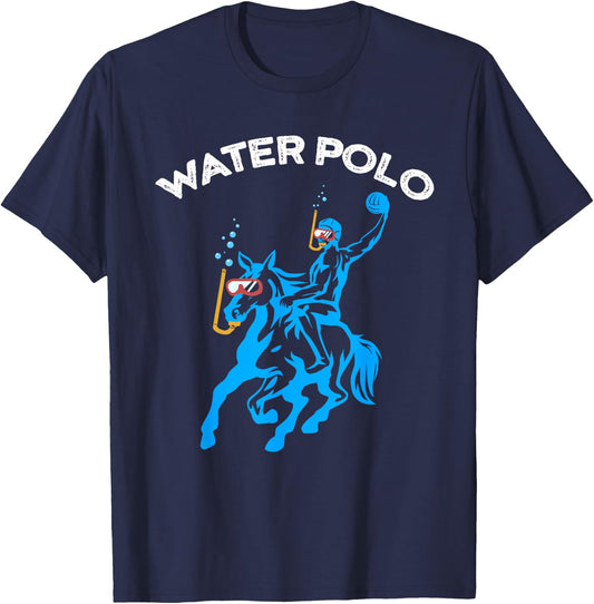 Funny Water Polo Cool Underwater Horse Player T-Shirt - T-Shirt | Navy
