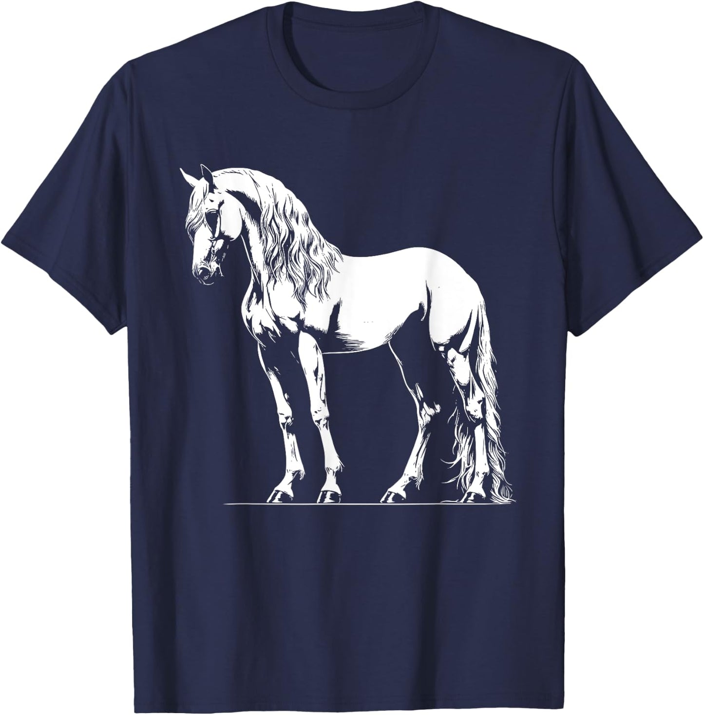 Horse Dad Mom Lover - Monochromatic Andalusian T-Shirt - T-Shirt | Navy