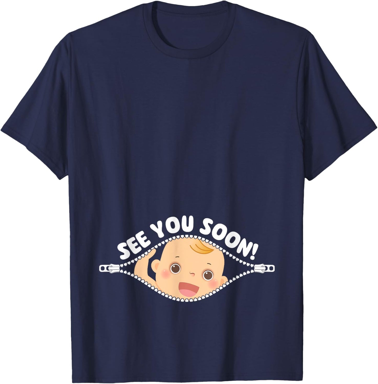 See You Soon - Gender Reveal Party Baby Shower Pregnancy T-Shirt - T-Shirt | Navy