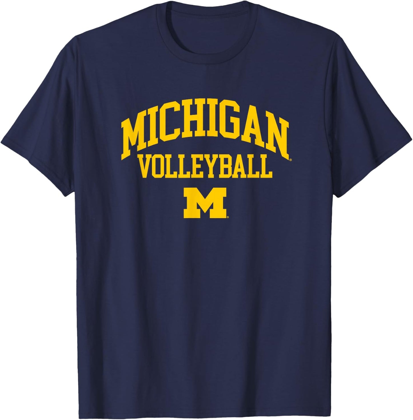 University of Michigan Wolverines U of M Volleyball T-Shirt - T-Shirt | Navy