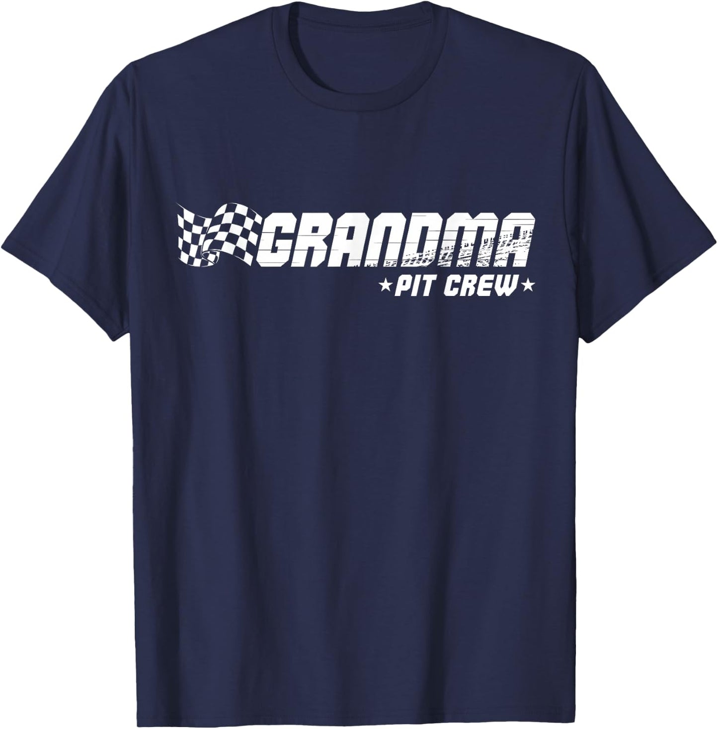 Grandma Pit Crew Race Car Birthday Family Racing T-Shirt - T-Shirt | Navy