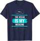 The Ocean is My Medicine Nature Lover's Beautiful Design T-Shirt - T-Shirt | Navy